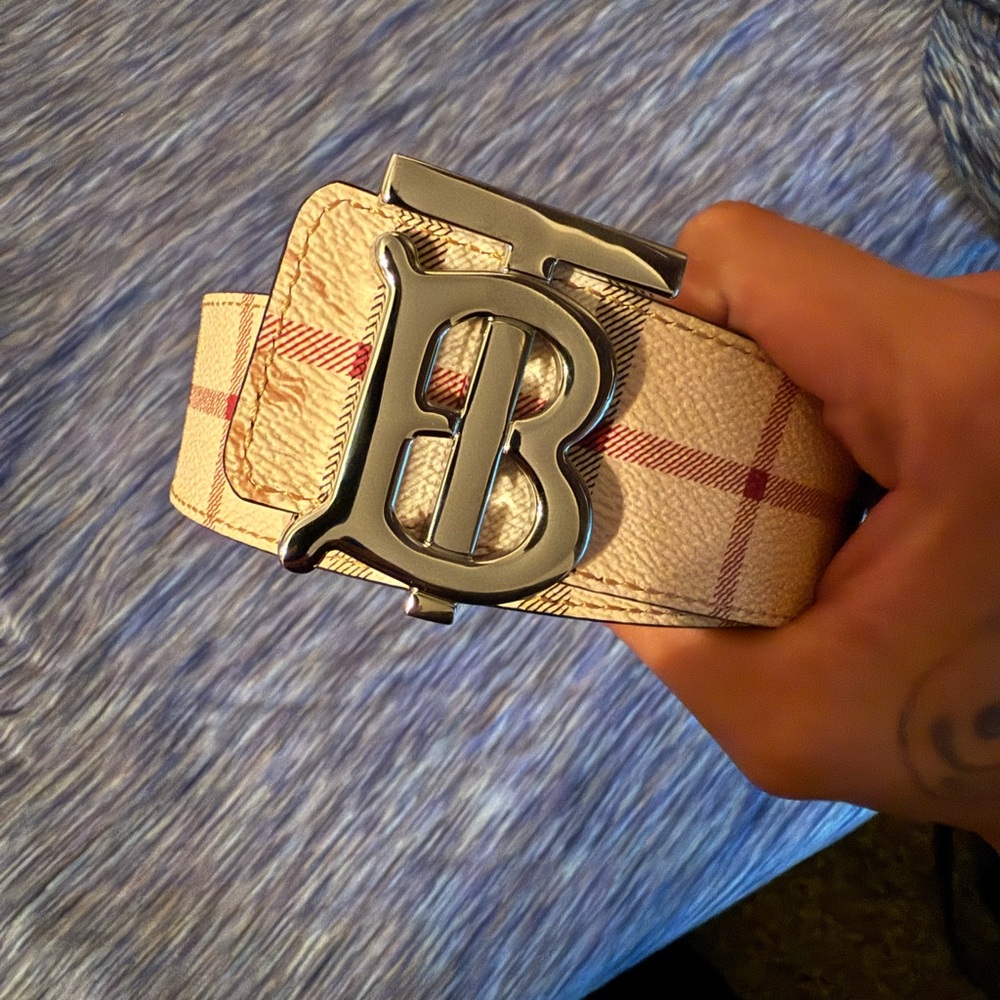 Burberry Black Leather Belt